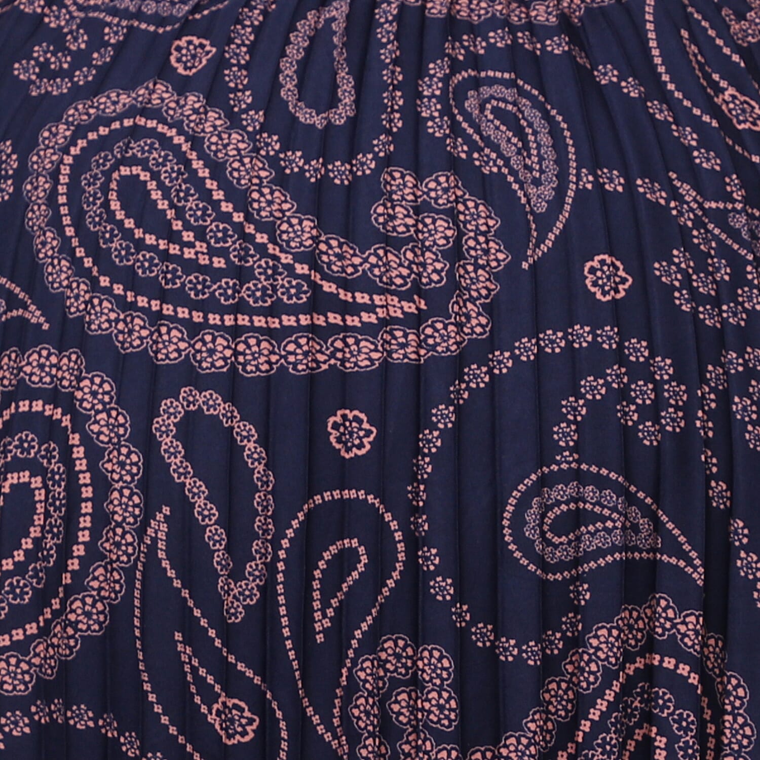 Blue Pleated Midi Skirt with Elasticated Waist