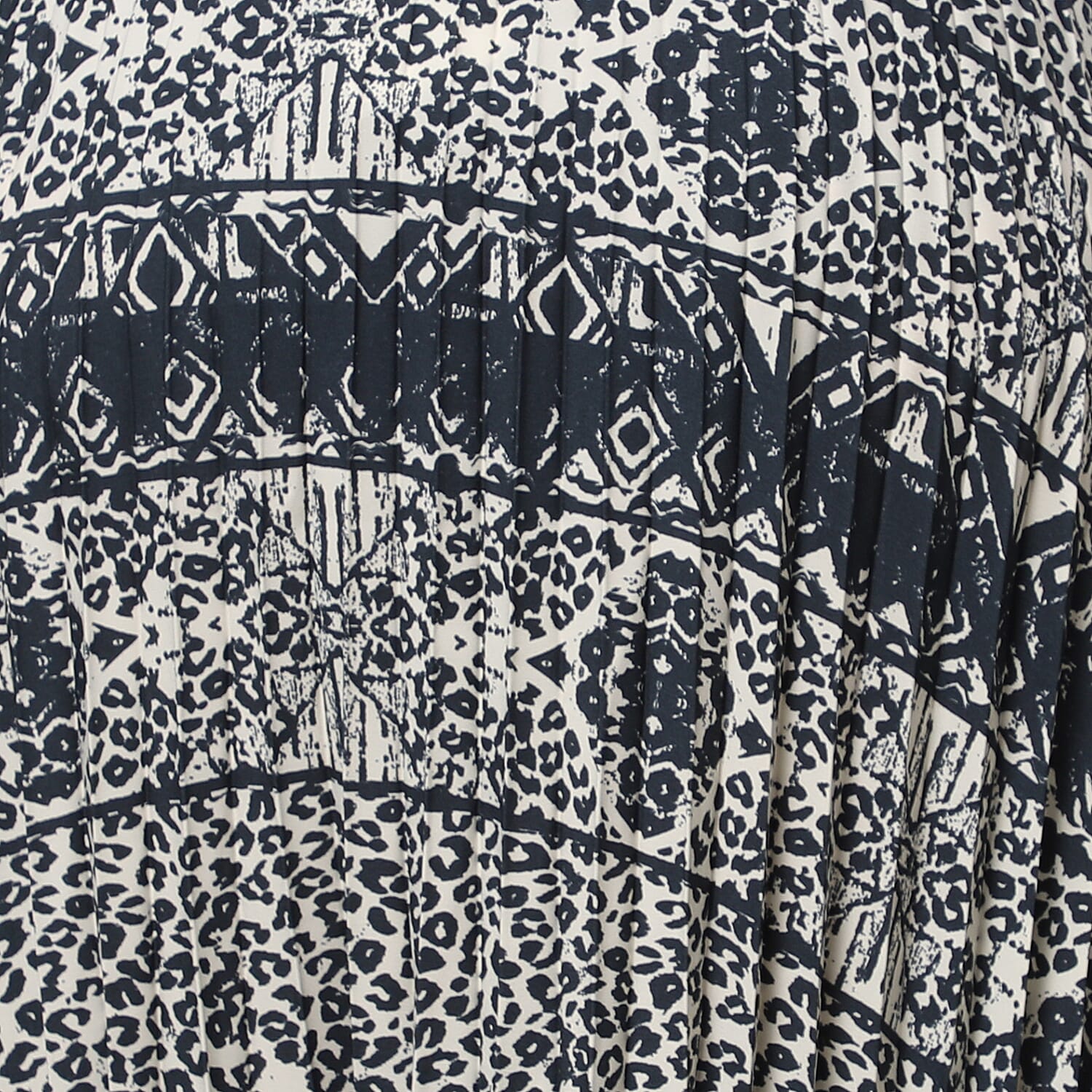 Cream Pleated Midi Skirt with Elasticated Waist