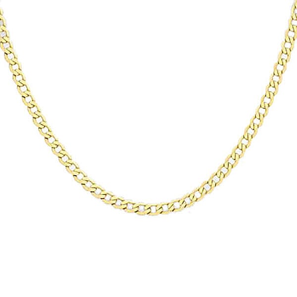 Italian Made Close Out- 9K Yellow Gold Curb Necklace (Size 18), Gold Wt 9.60 Gms.