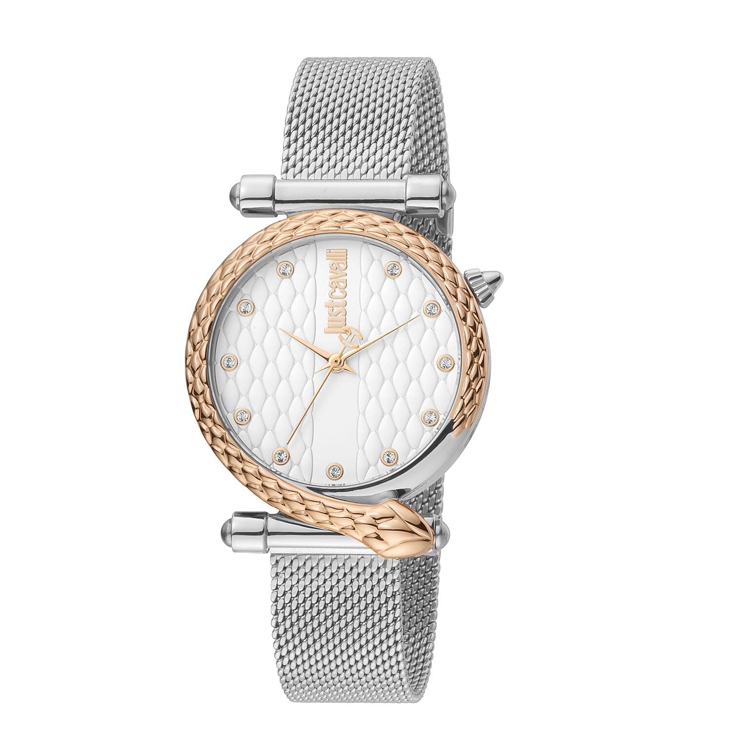 Just Cavalli Glam Chic Japanese Movement Ladies Watch in Rose Gold and Silver Tone