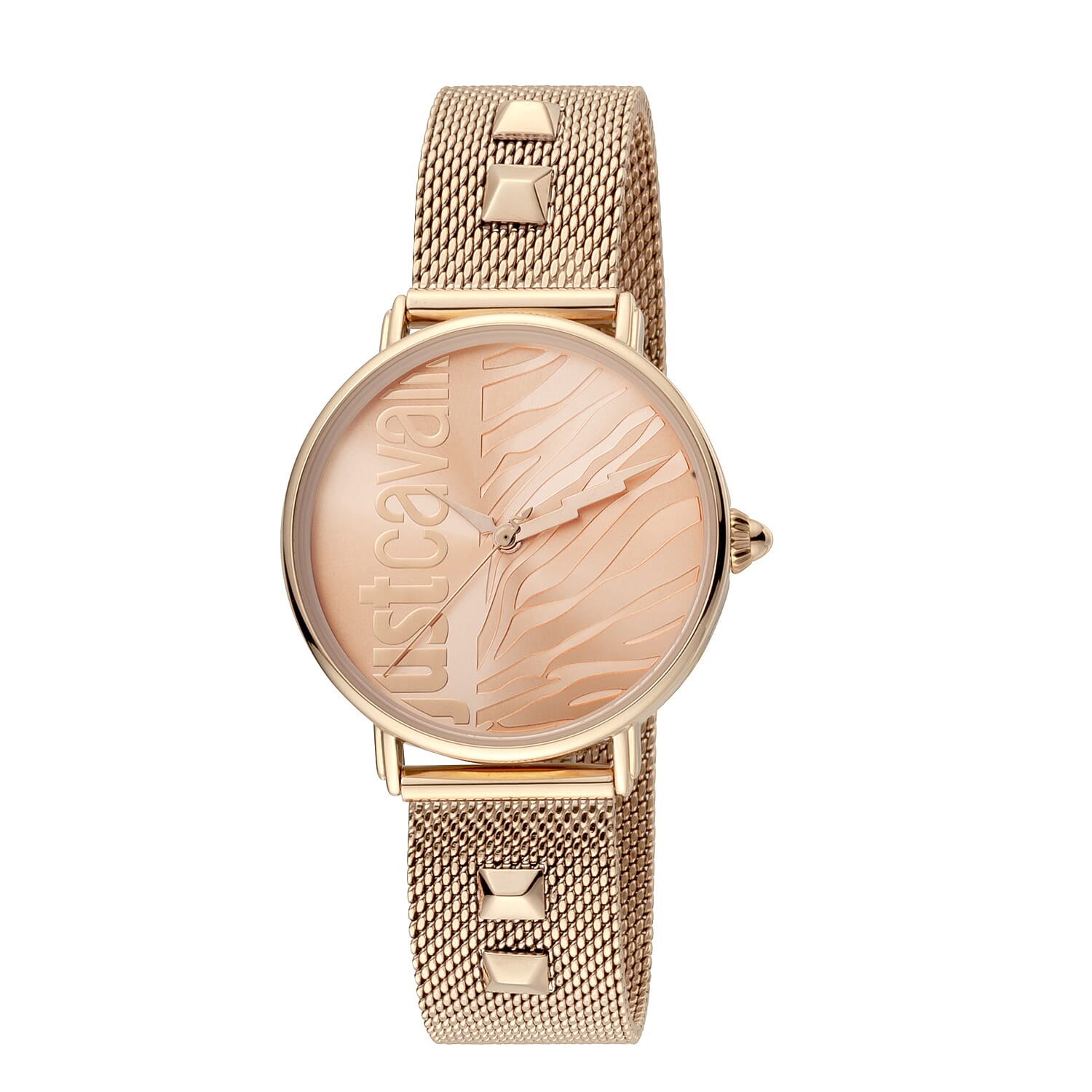 Just Cavalli Animalier Japanese Movement Ladies Watch with Bracelet (Size 7 with 1 inch Extender) in Rose Gold Tone