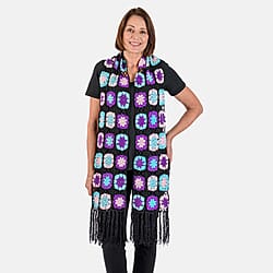 La Marey 100% Cotton Crochet Scarf Floral Pattern