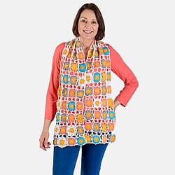 La Marey 100% Cotton Crochet Scarf Floral Pattern