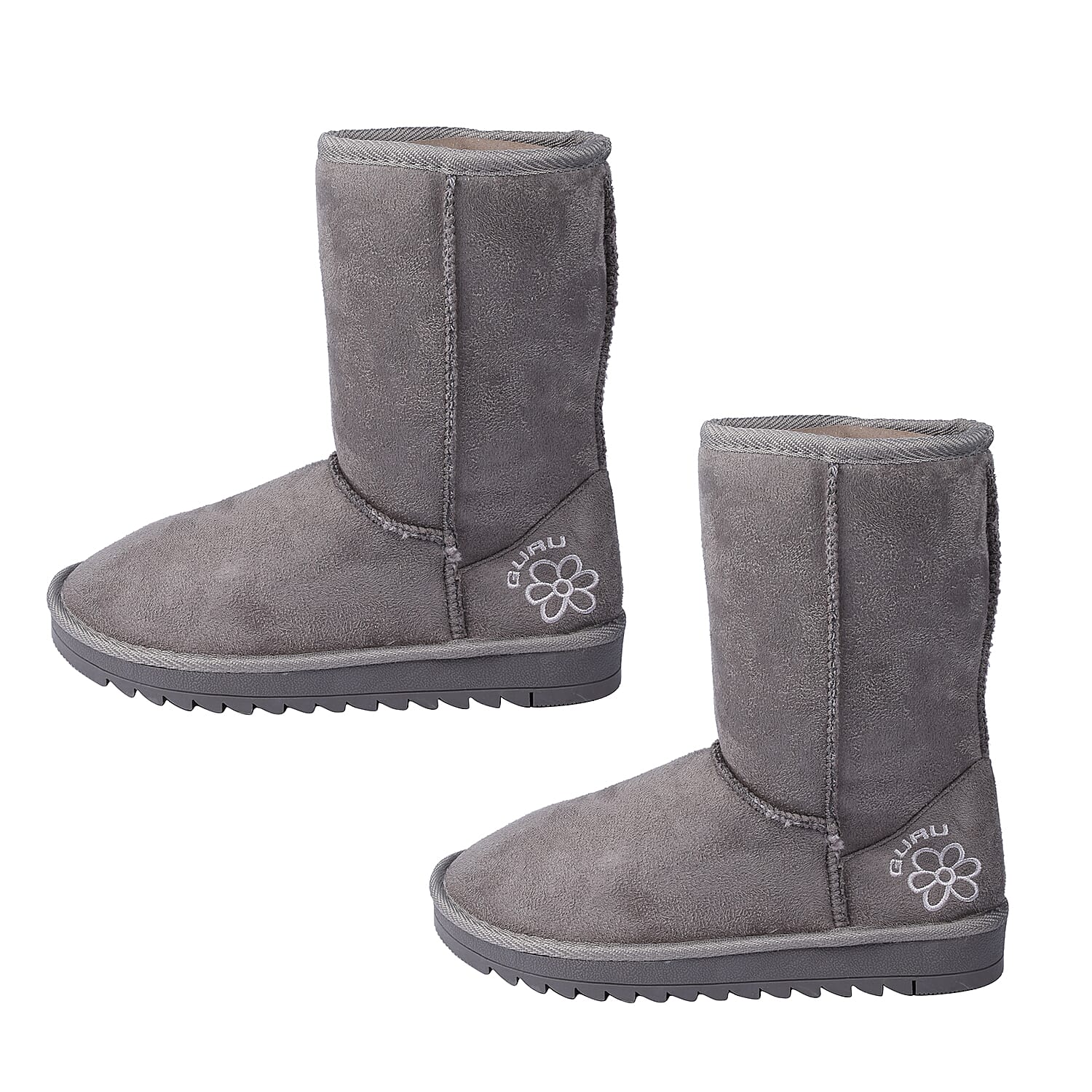 GURU Womens Winter Suede Fluffy Boots Blackze 3) - Black