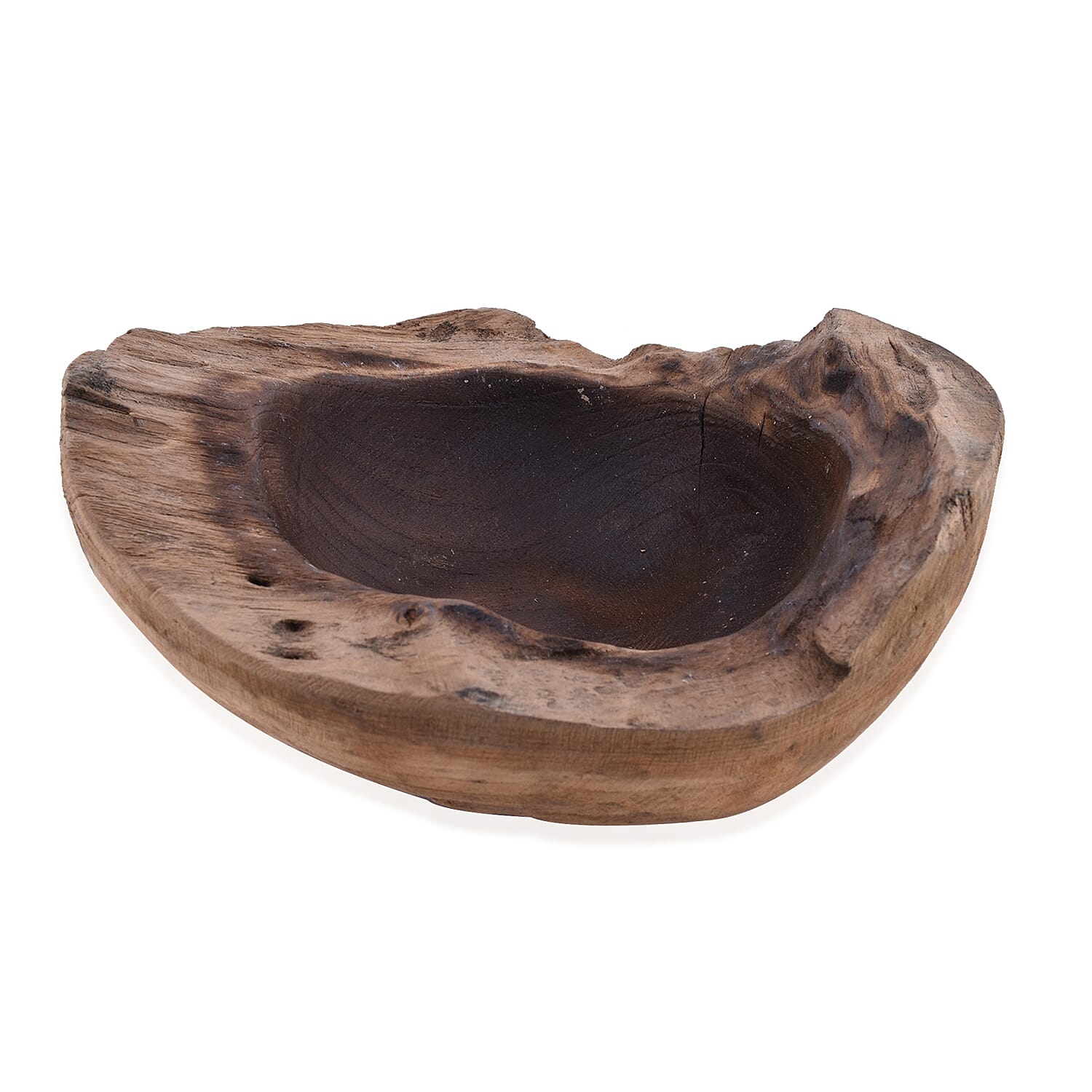 Jardin de Bali Teak Wood and Glass Vase