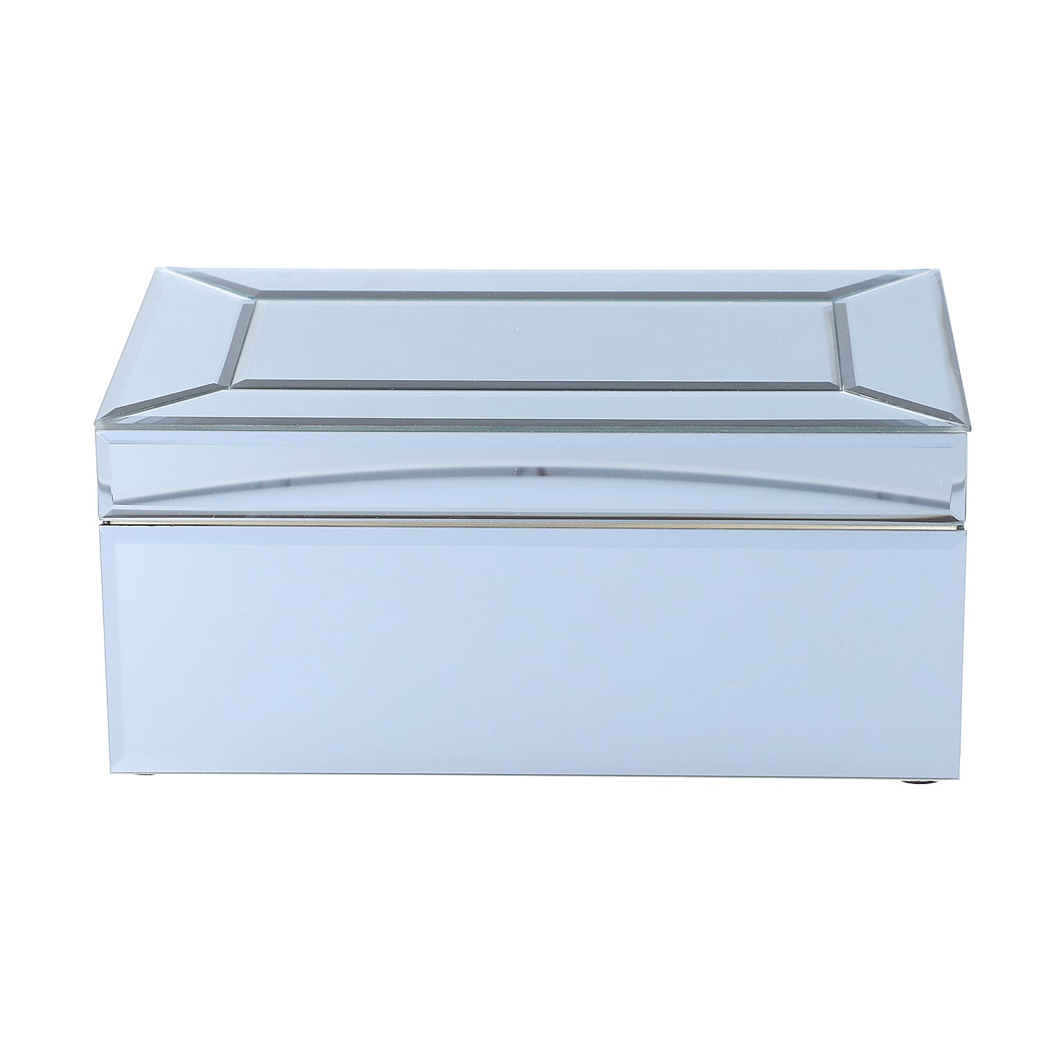 2-Tier Glass Mirrored Jewellery Box in Dark Grey