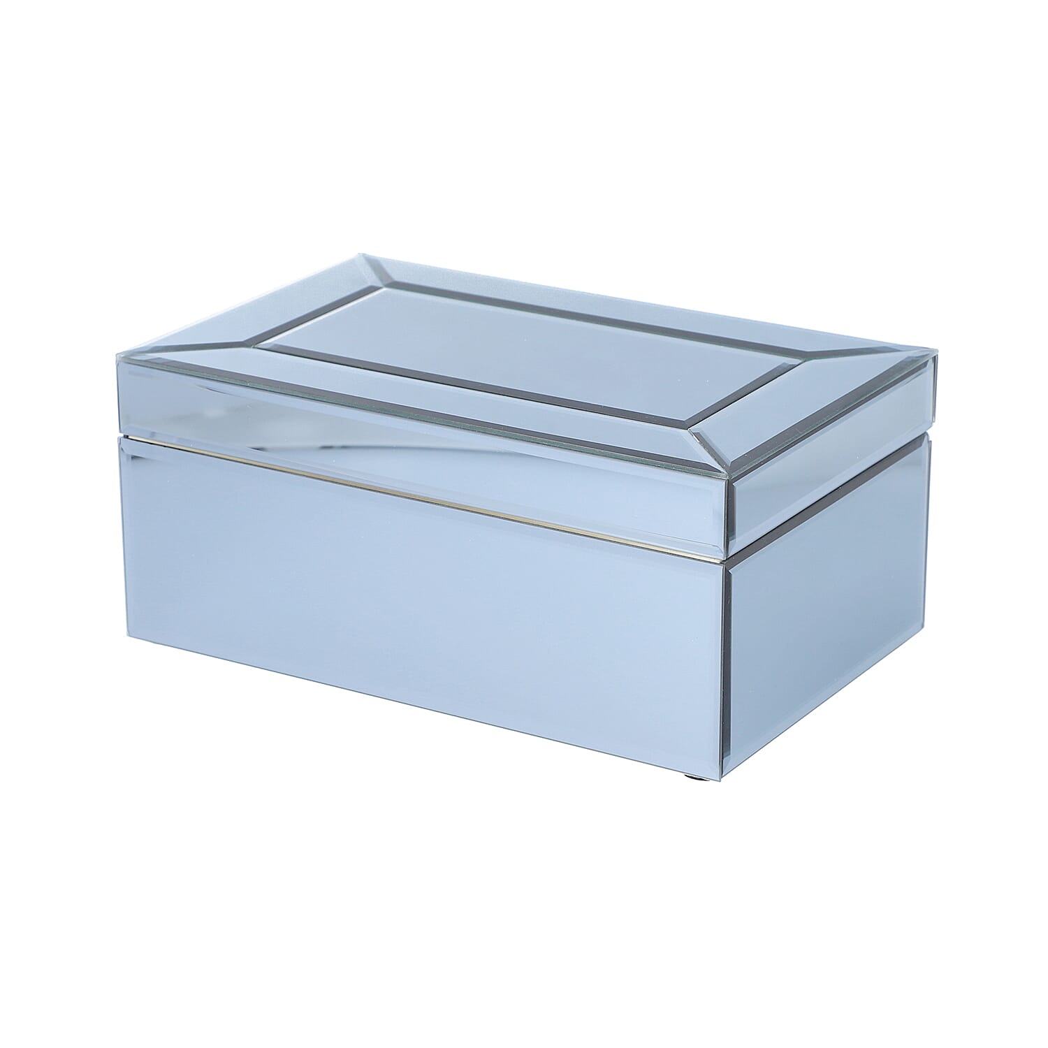 2-Tier Glass Mirrored Jewellery Box in Dark Grey