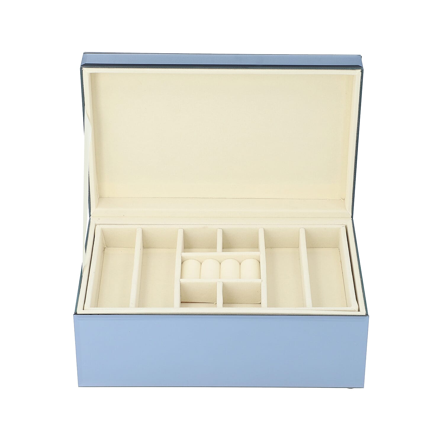 2-Tier Glass Mirrored Jewellery Box in Dark Grey