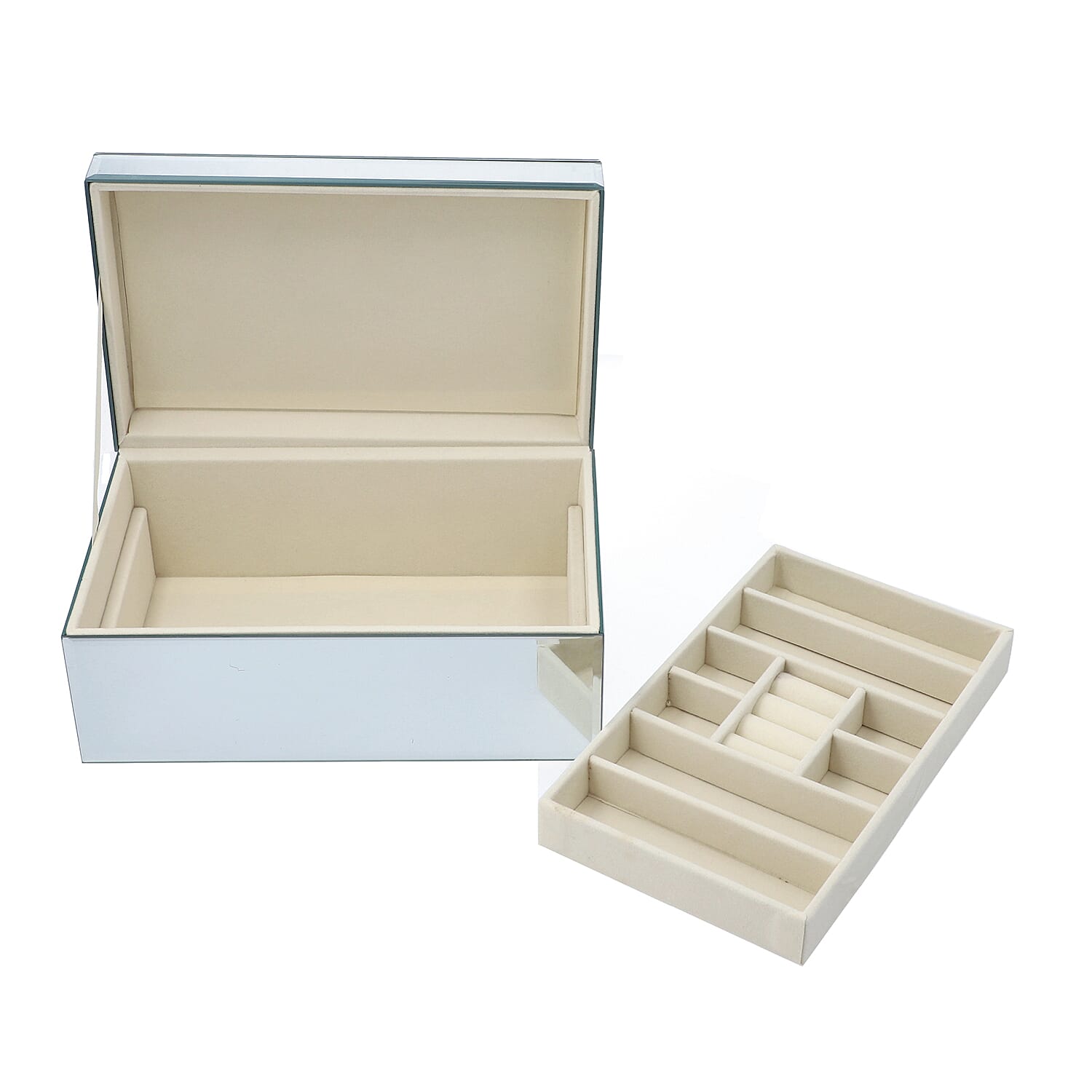 2-Tier Glass Mirrored Jewellery Box