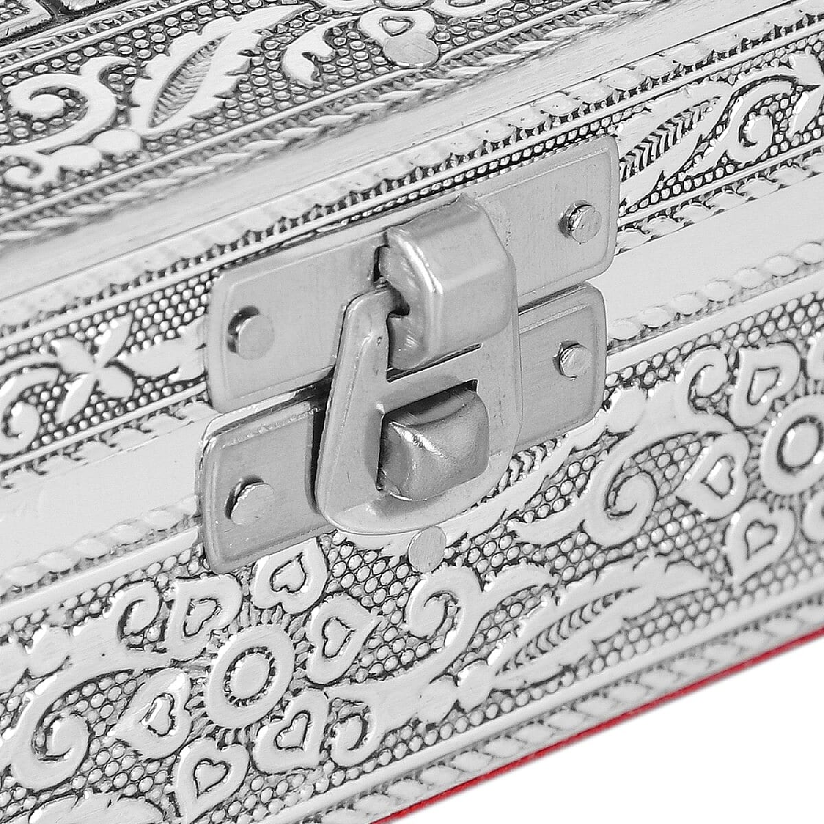 3D Embossed Collection Handcrafted Butterfly Oxidised Jewellery Box (Size 23x17.7 Cm) with Bright Red Velvet Interior