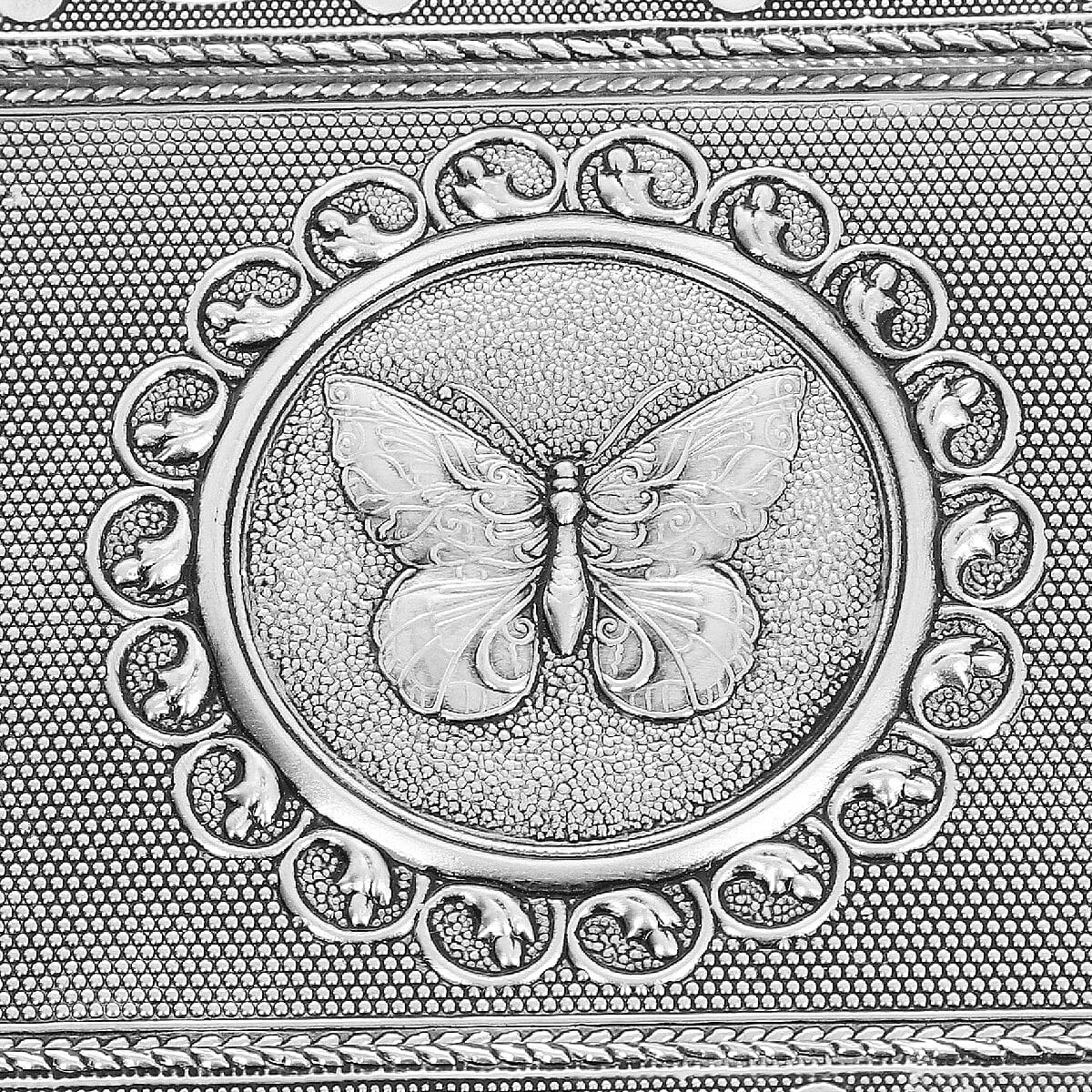 3D Embossed Collection Handcrafted Butterfly Oxidised Jewellery Box (Size 23x17.7 Cm) with Bright Red Velvet Interior