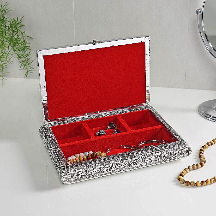 3D Embossed Collection Handcrafted Oxidised Book Shaped Jewellery Box with Butterfly Design (Size: 27.9x21.6 Cm)