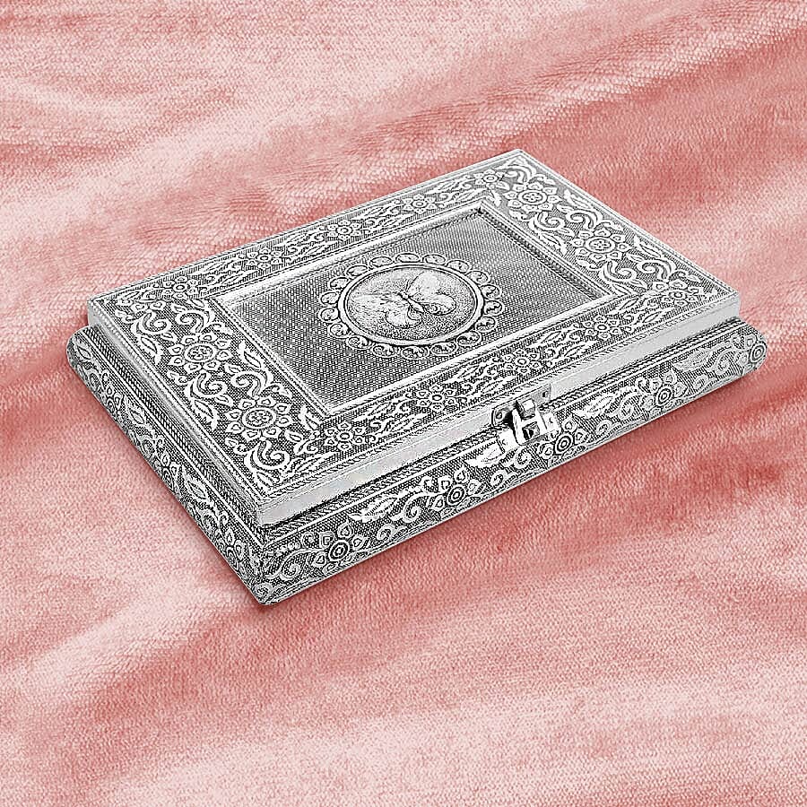 3D Embossed Collection Handcrafted Oxidised Book Shaped Jewellery Box with Butterfly Design (Size: 27.9x21.6 Cm)