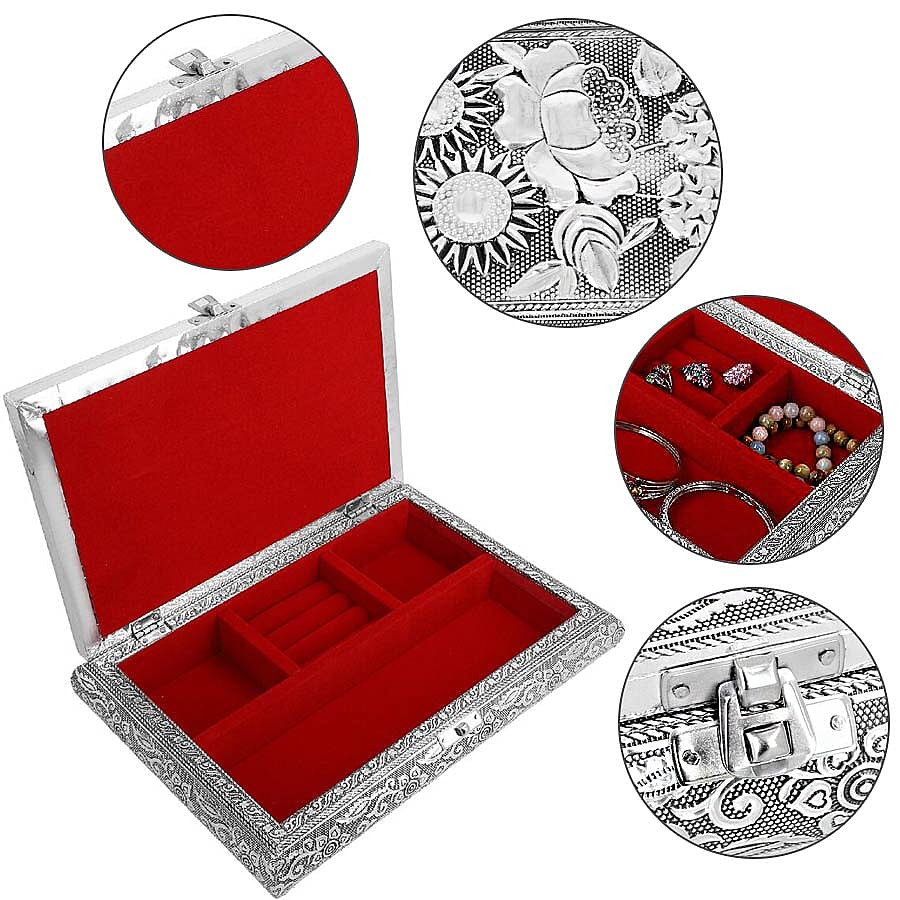 3D Embossed Collection Handcrafted Oxidised Book Shaped Jewellery Box with Butterfly Design (Size: 27.9x21.6 Cm)