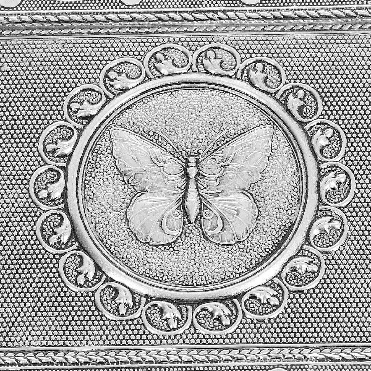 3D Embossed Collection Handcrafted Oxidised Book Shaped Jewellery Box with Butterfly Design (Size: 27.9x21.6 Cm)