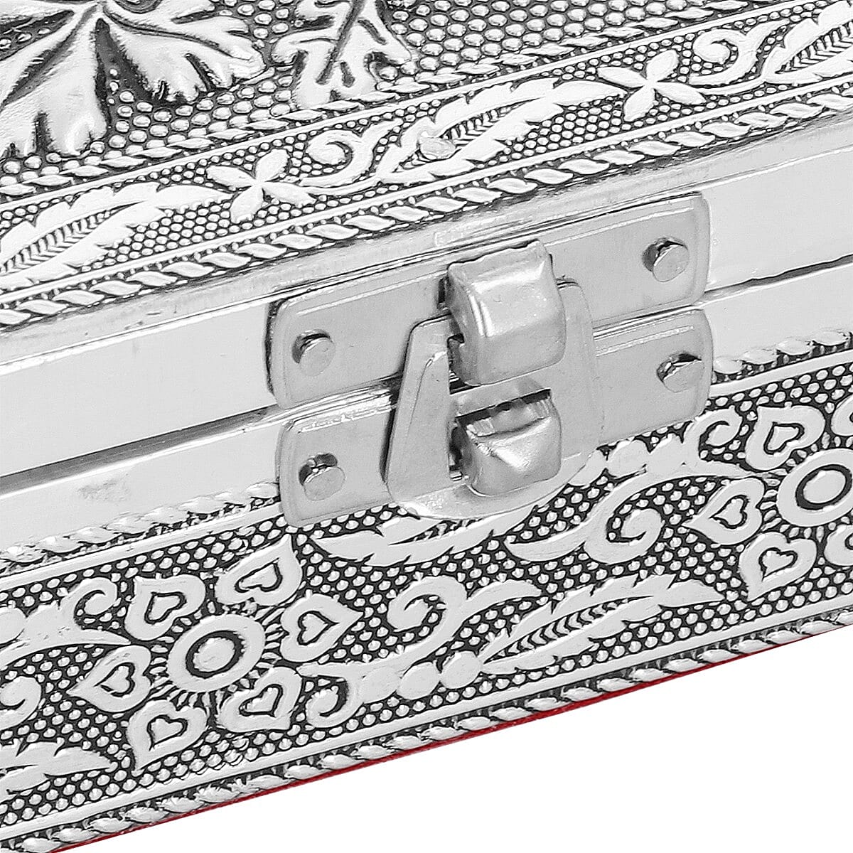 3D Embossed Collection Handcrafted Flower Oxidised Jewellery Box (Size 12.7x12.7cm)