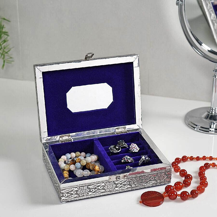 3D Embossed Collection Handcrafted Peacock Oxidised Jewellry Box (Size 19x14cm)