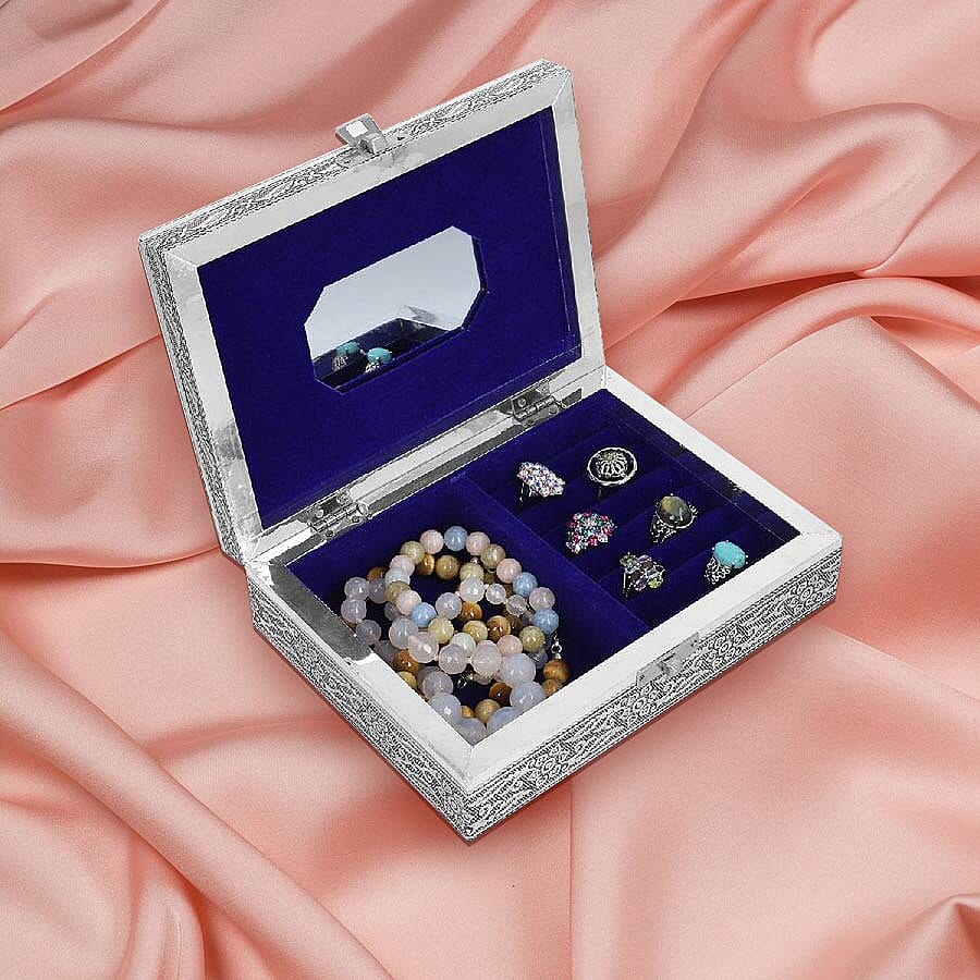 3D Embossed Collection Handcrafted Peacock Oxidised Jewellry Box (Size 19x14cm)