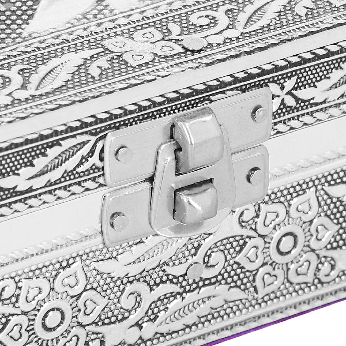 3D Embossed Collection Handcrafted Flower Oxidised Jewellery Box (Size 19x14cm)