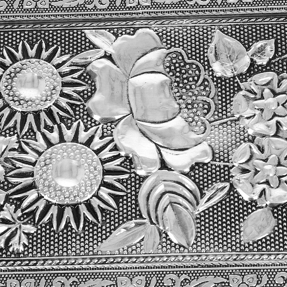 3D Embossed Collection Handcrafted Flower Oxidised Jewellery Box (Size 28x22.8cm)