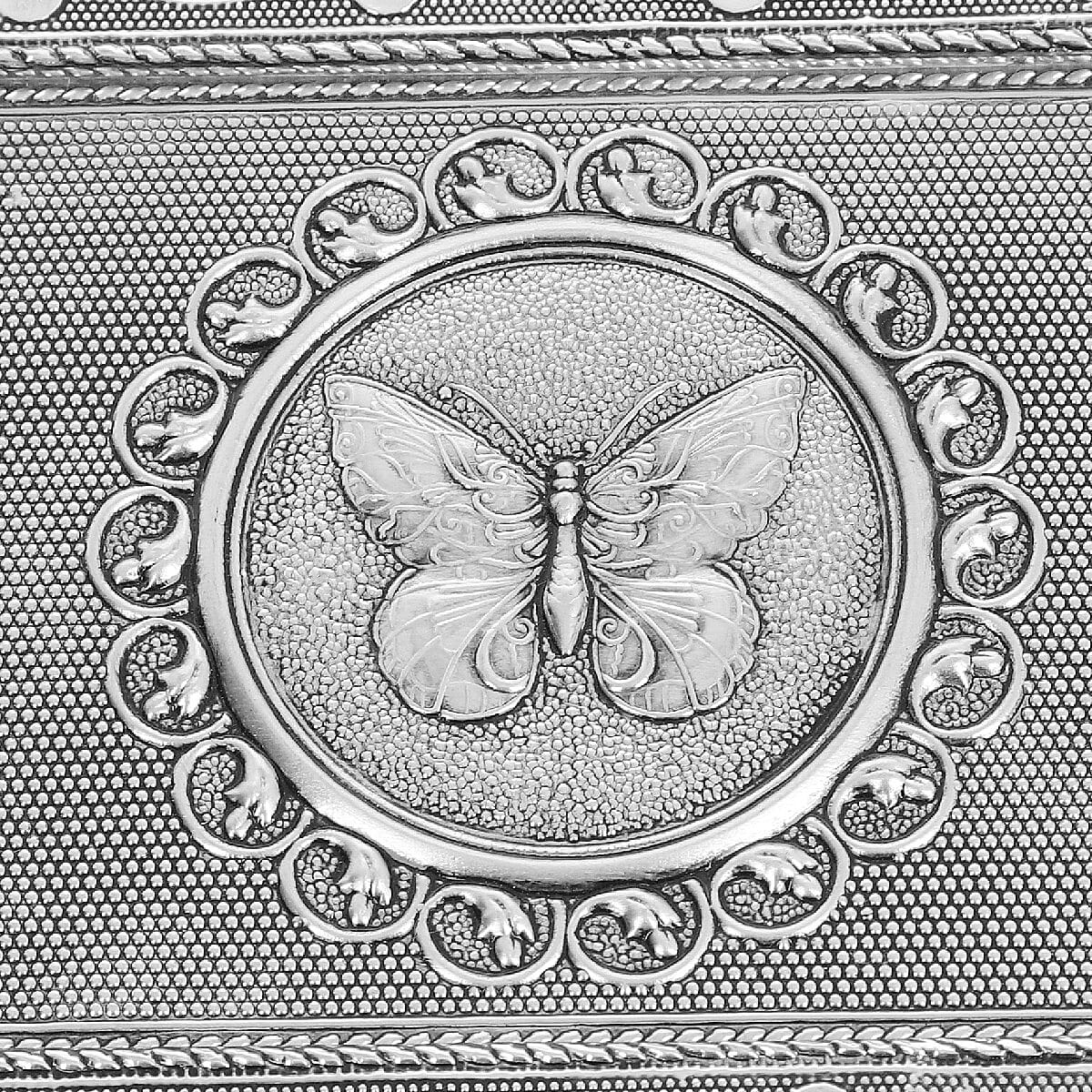 3D Embossed Collection Handcrafted Butterfly Design Oxidised Jewellery Box with Drawer Chest (Size 22.8x15.2cm)