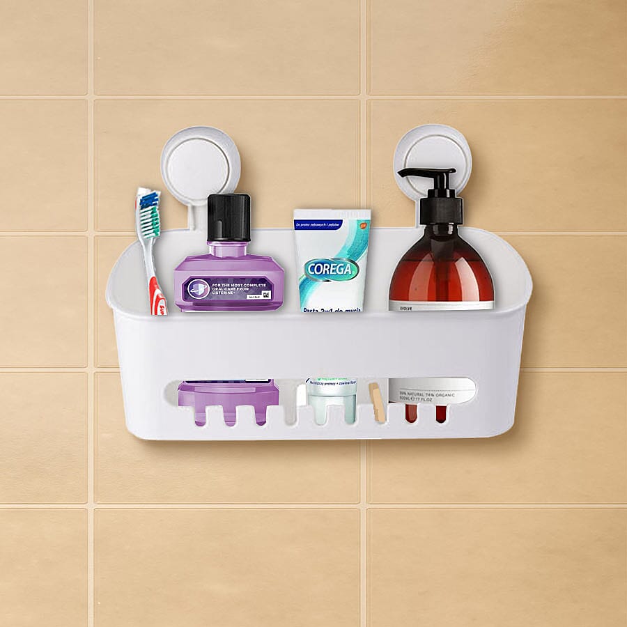 Homesmart Suction Basket with 8 Hanging Hooks