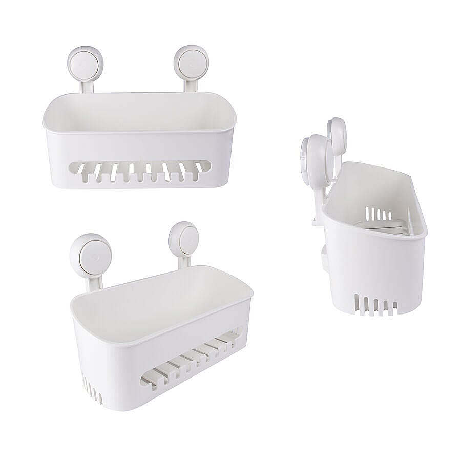 Homesmart Suction Basket with 8 Hanging Hooks
