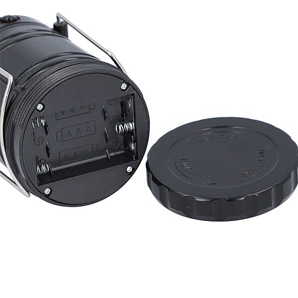 LED Lantern Lamp with Flashlight (3xAAA battery Not Included) (Size 6.8x6.8x10 Cm) - Black
