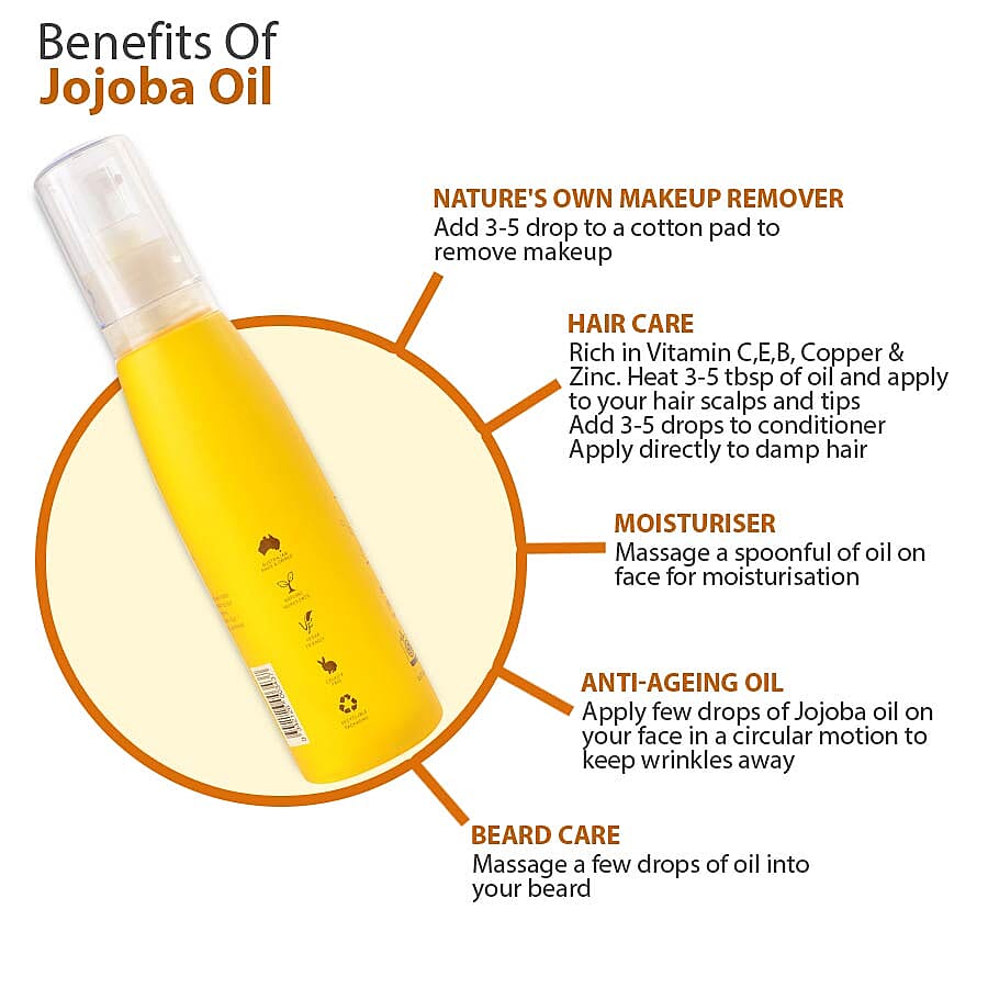 100% Natural Organic and Australian Jojoba Wax Ester in 200ml