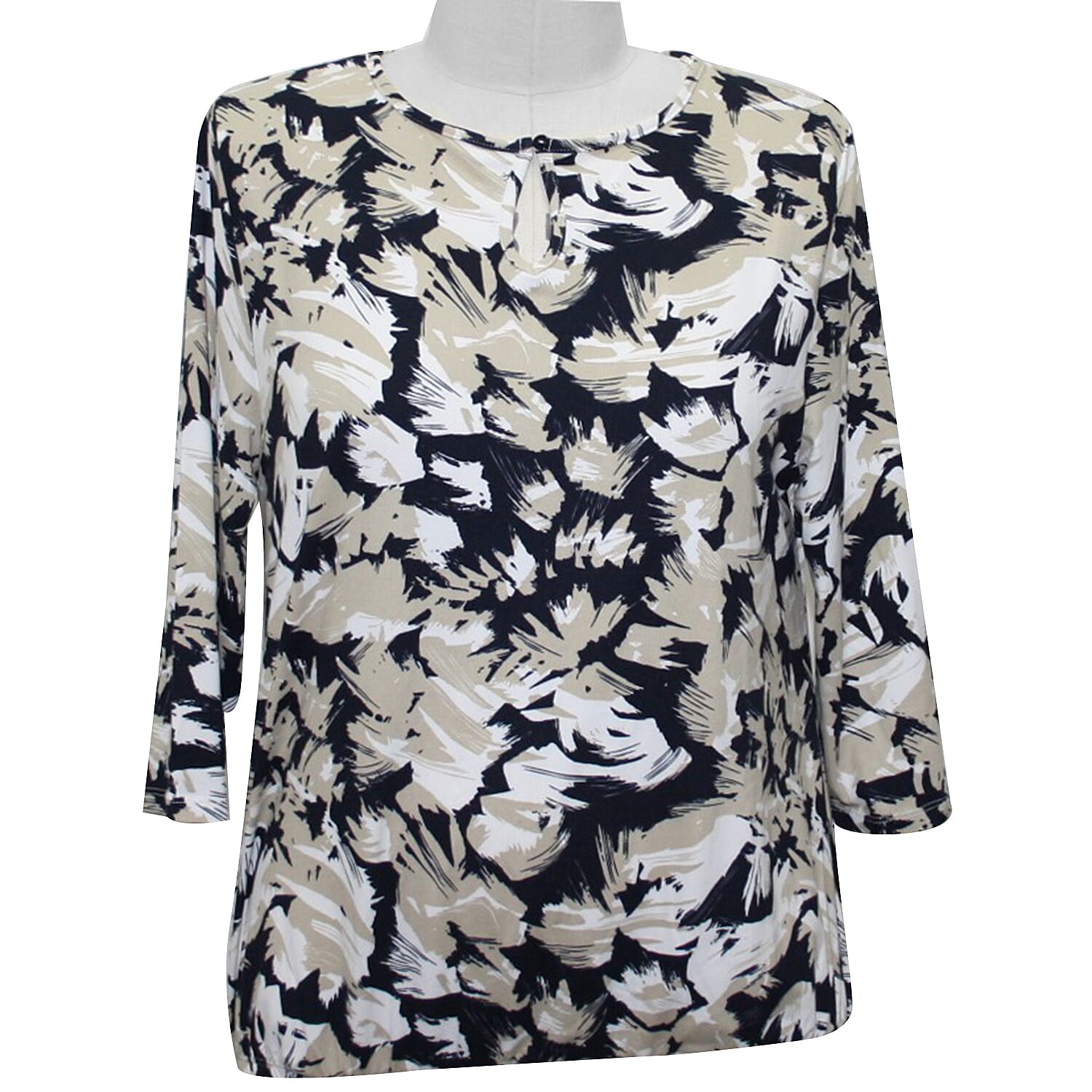 Aura Boutique Supersoft Navy Printed Top (Size S, 10-12)