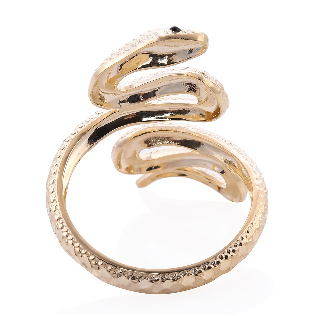 One Time Close Out Deal - 9K Yellow Gold Enamelled Serpent Ring