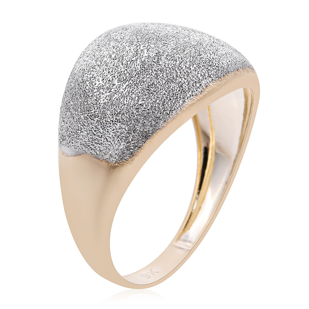 One Time Close Out Deal- 9K Yellow Gold Spritz Dome Ring