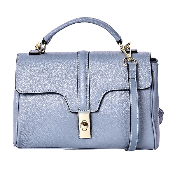 Sencillez 100% Genuine Leather Convertible Bag with Flap Lock in Blue ...