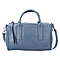 Sencillez Solid Blue 100% Genuine Leather Convertible Bag with Zipper Closure