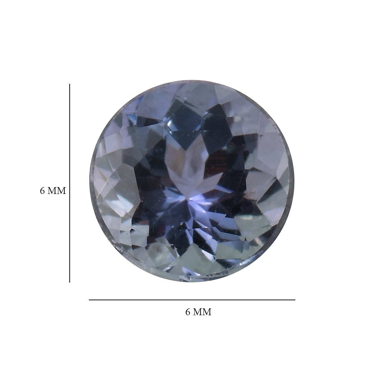 Peacock Tanzanite Round 6 Faceted 0.78 Cts