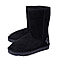 GURU Womens Winter Suede Fluffy Ankle Boots (Size 3) - Black