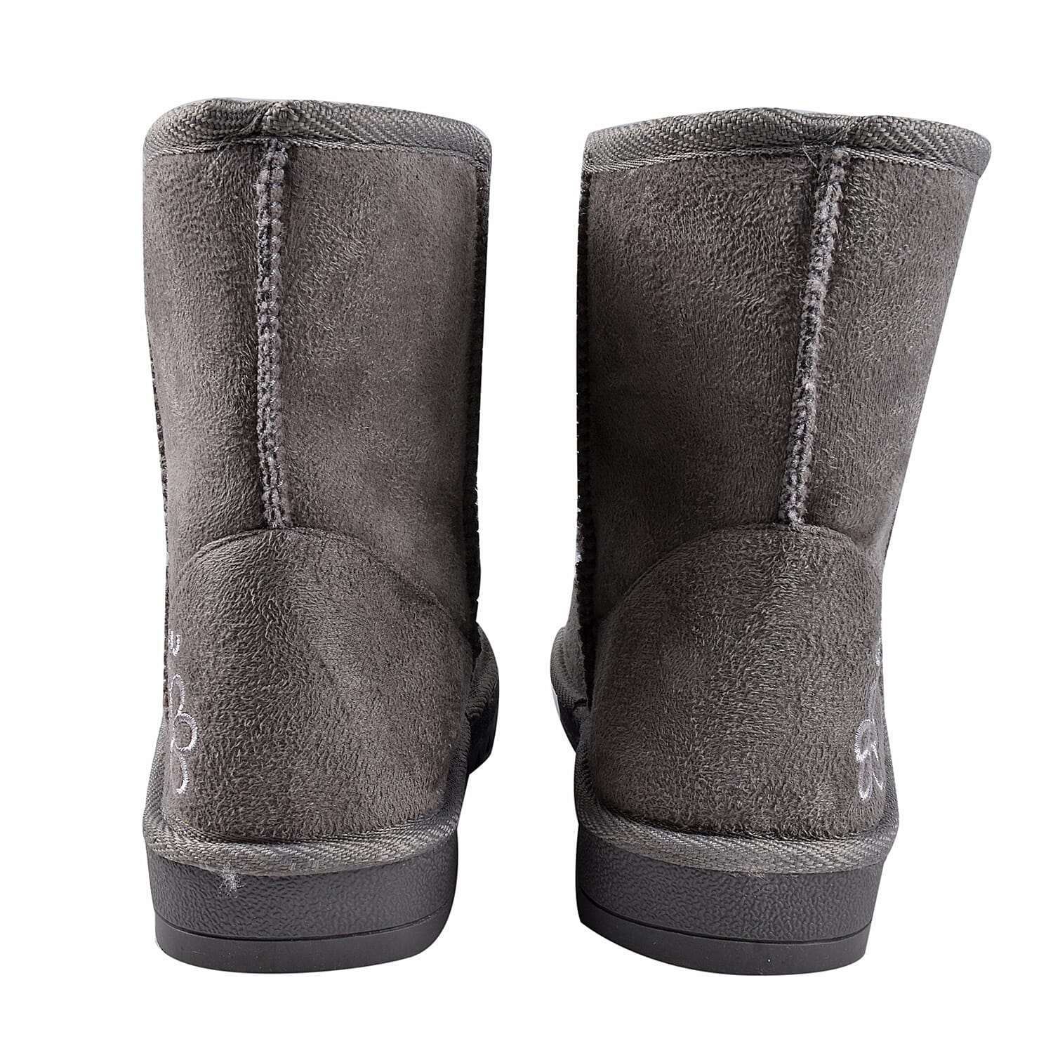 GURU Womens Winter Suede Fluffy Ankle Boots (Size 3) - Black