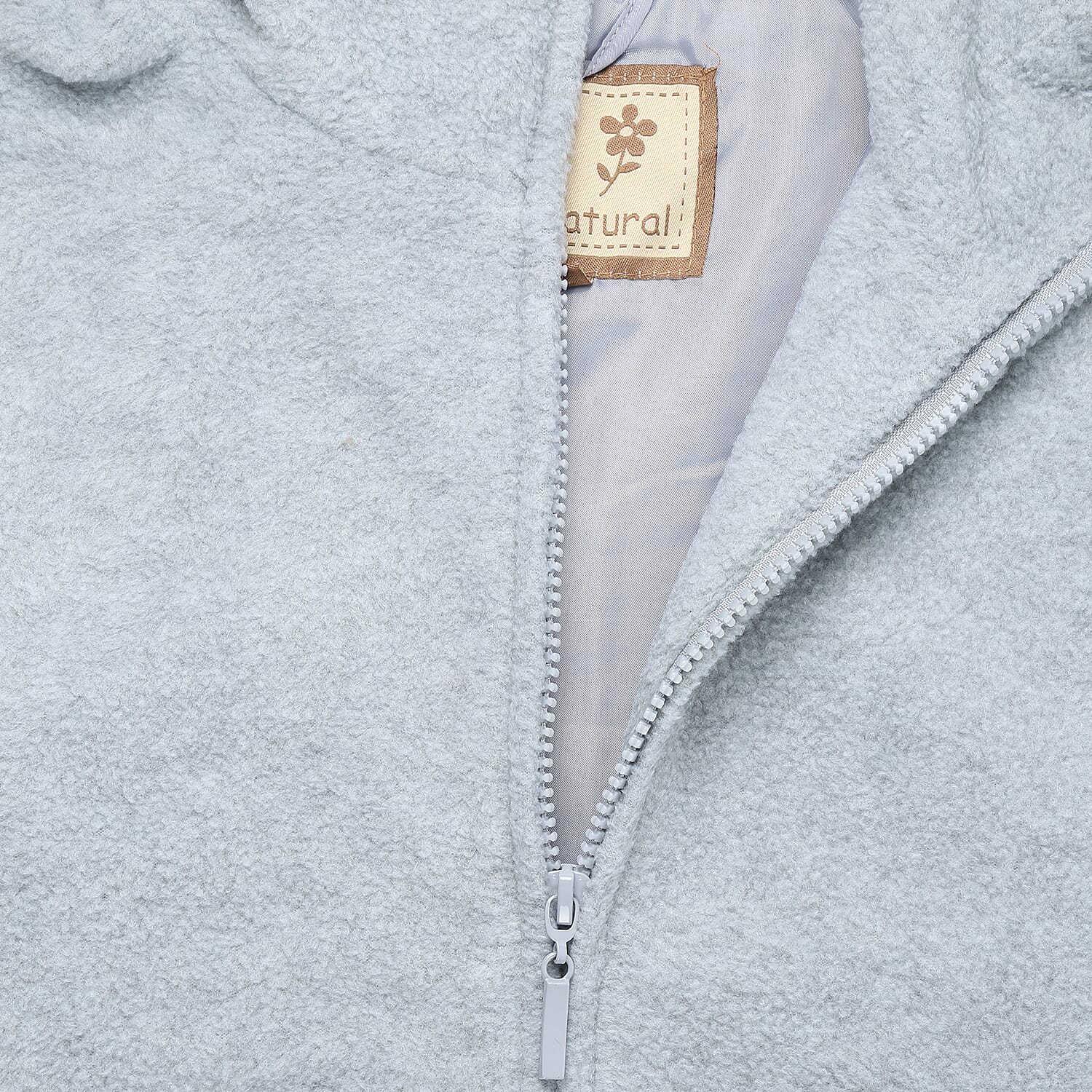 Pure and Natural Light Grey Colour Ladies Fully Lined Fleece Jackets (Size S - 10-12)