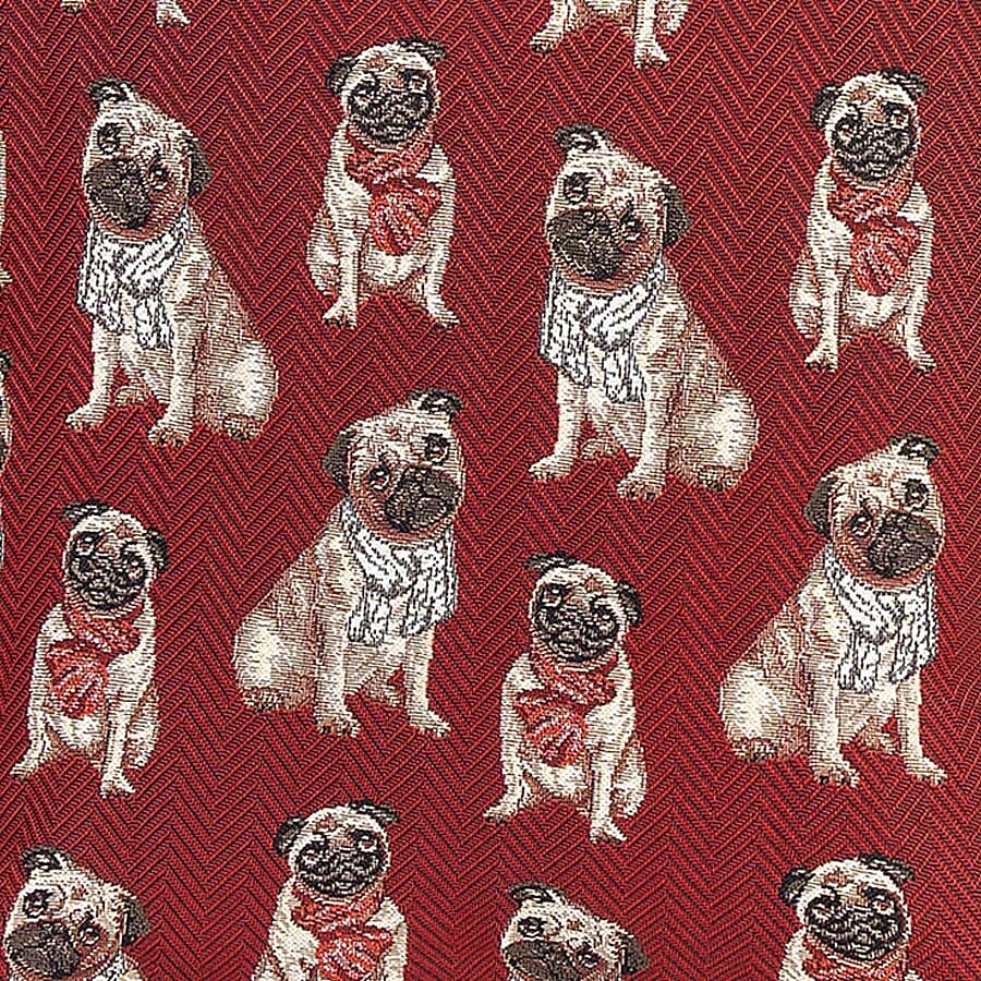 Signare Pug Pattern Cushion Cover (Size 45 cm)