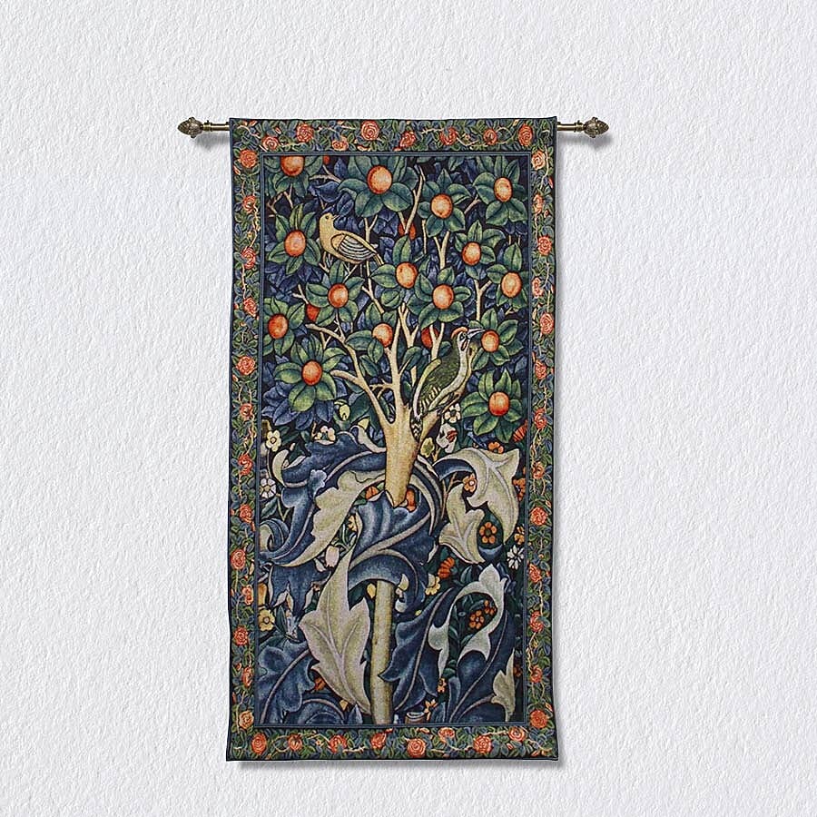 Signare Tapestry - Woodpecker in Fruit Tree Wall Hanging -  (139cmx69cm)