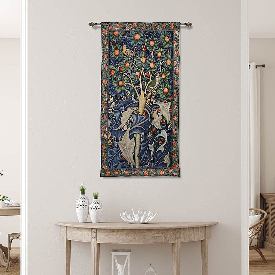 Signare Tapestry - Woodpecker in Fruit Tree Wall Hanging -  (139cmx69cm)
