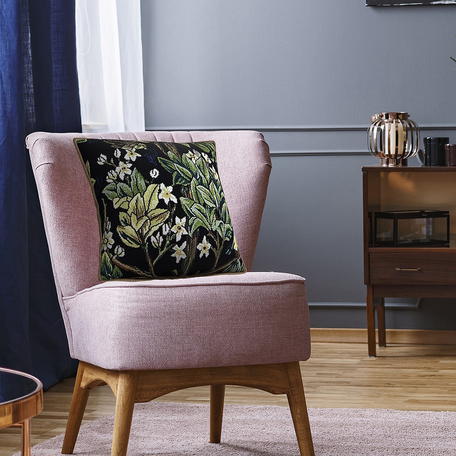 Signare Tapestry Art Cushion Cover inspired by William Morris Tree of Life (Size 45x45cm) -Green