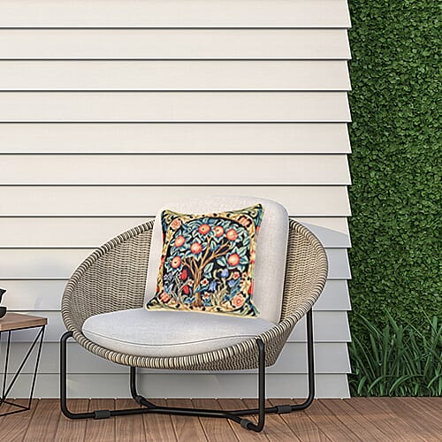 Signare Tapestry Art Cushion Cover inspired by William Morris Tree of Life (Size 45x45cm) - Orange