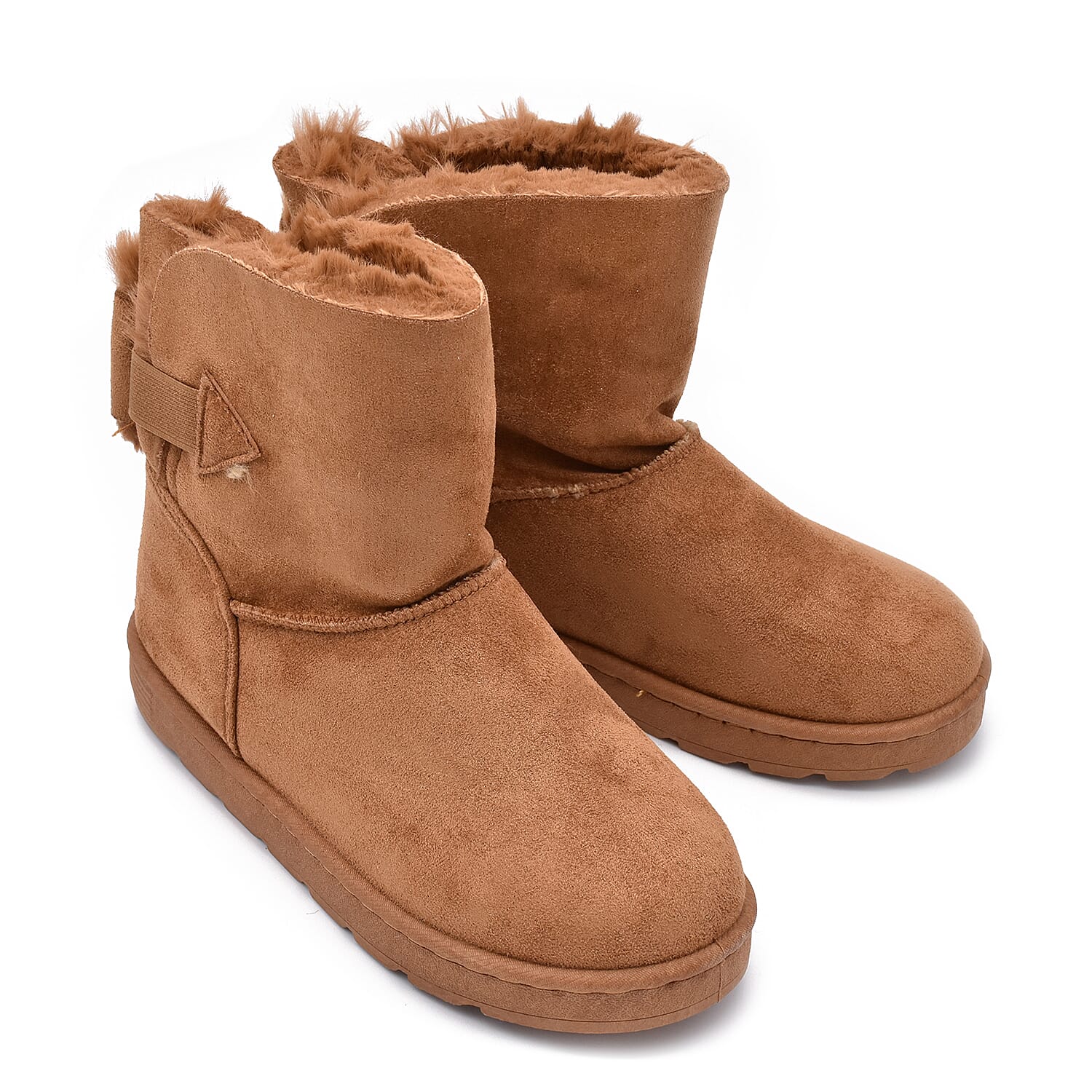 Camel Colour Faux Fur Lined Ankle Boots