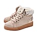 Beige Faux Fur Lined Lace-Up Ankle Boots (Size 3)