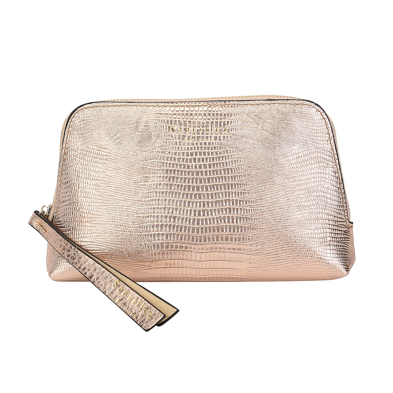 SENCILLEZ 100% Genuine Leather Clutch/Cosmetic Bag (Size 19x11x4cm) - Blue