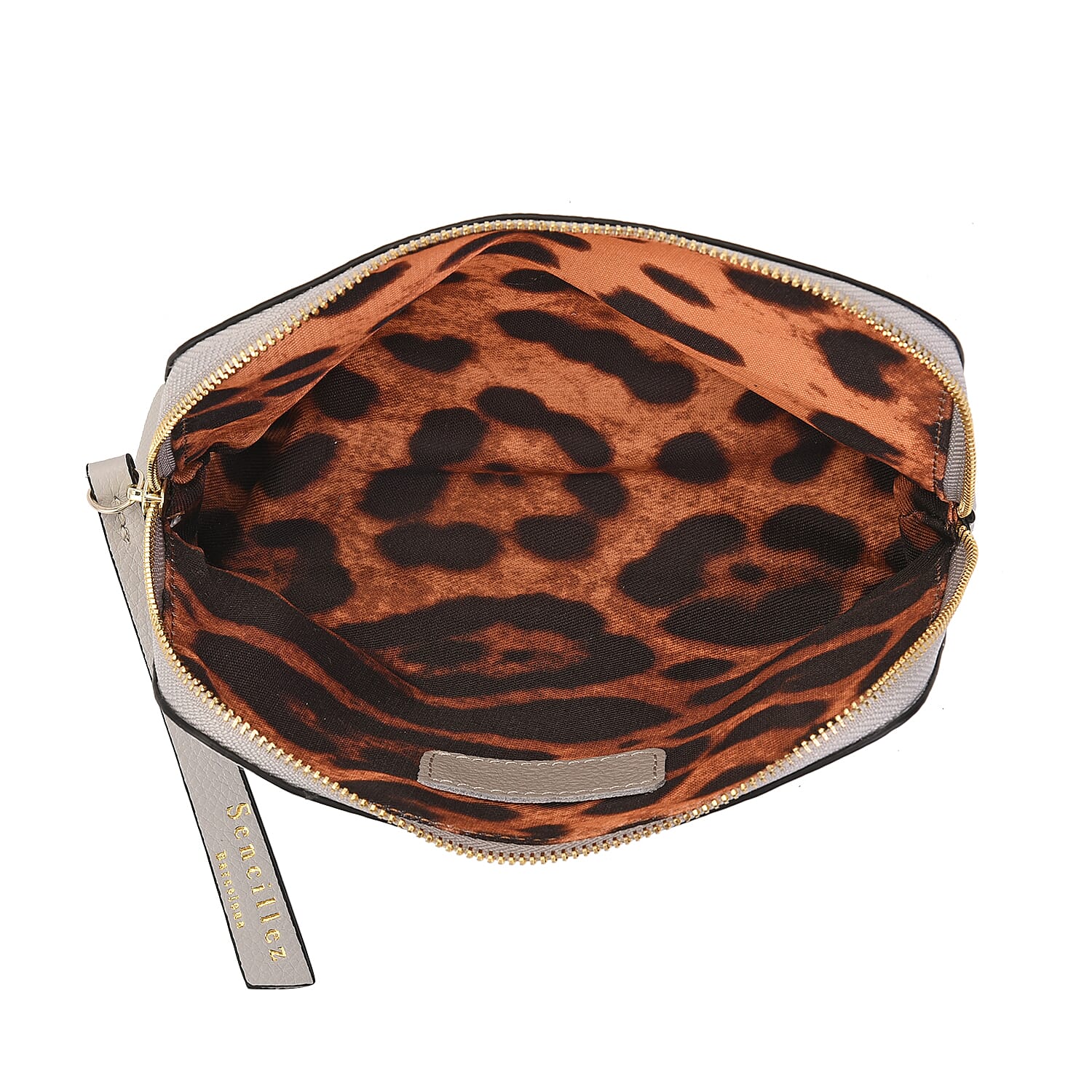 SENCILLEZ 100% Genuine Leather Clutch/Cosmetic Bag (Size 19x11x4cm) - Blue