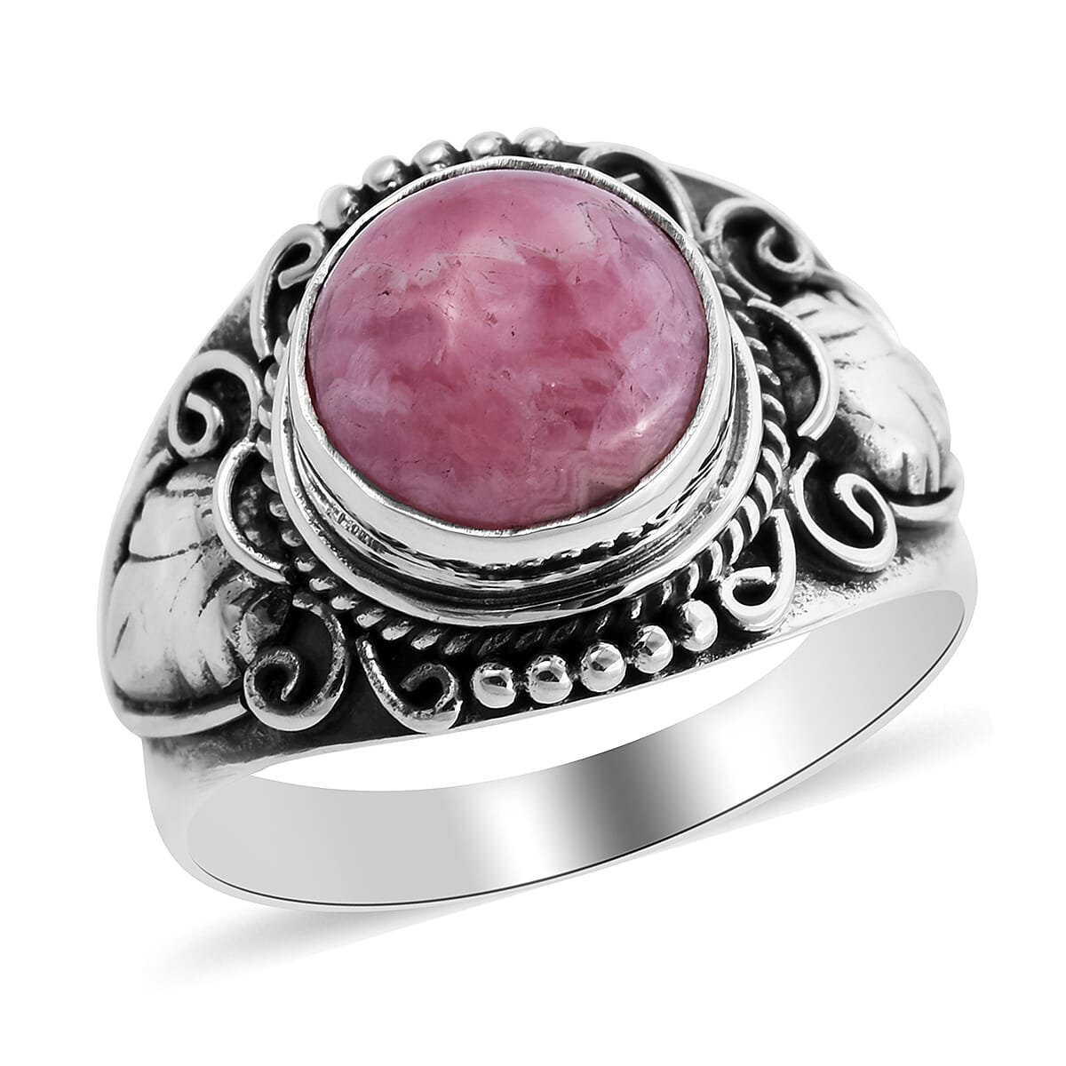Royal Bali Collection - Rhodochrosite Ring in Sterling Silver 4.57 Ct.