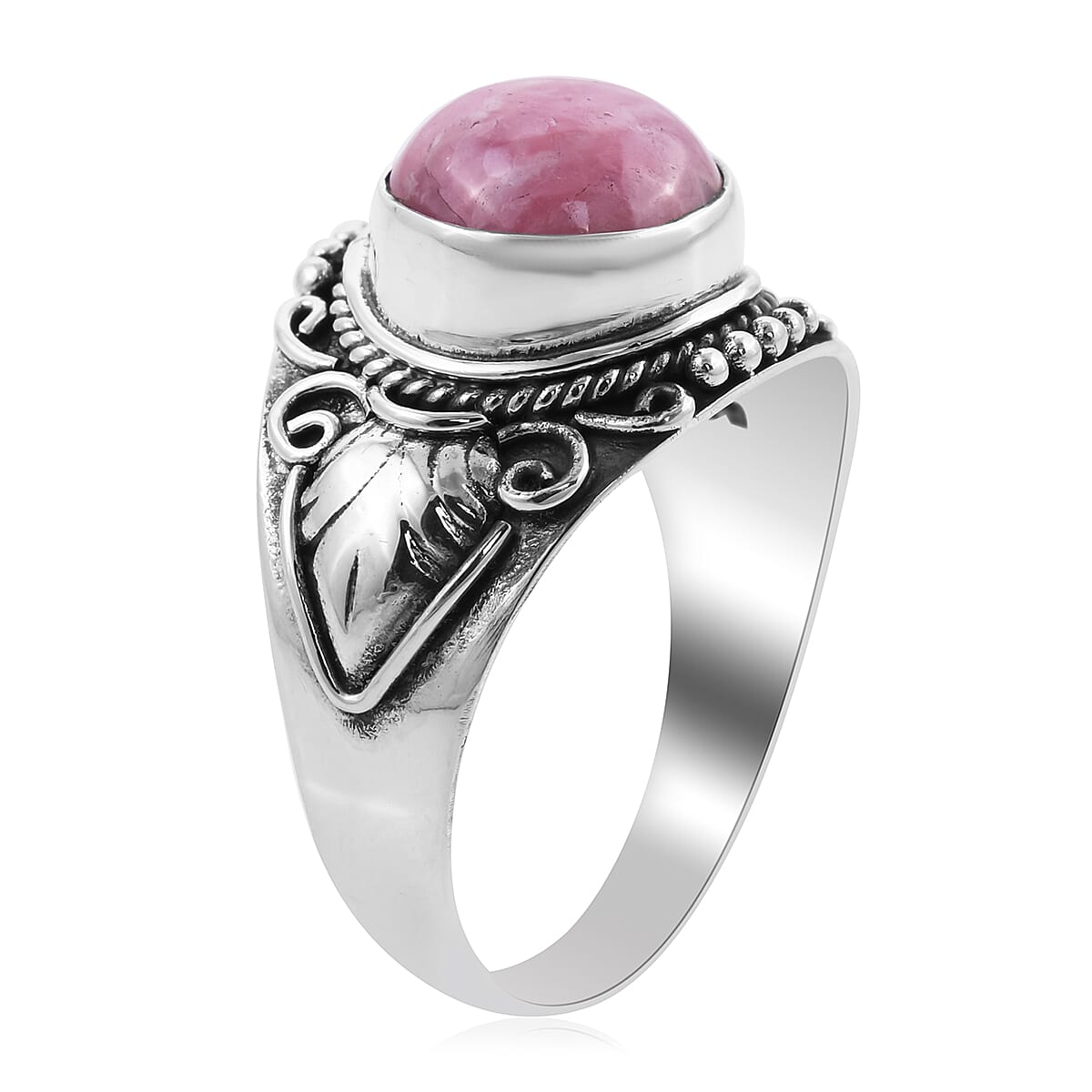Royal Bali Collection - Rhodochrosite Ring in Sterling Silver 4.57 Ct.
