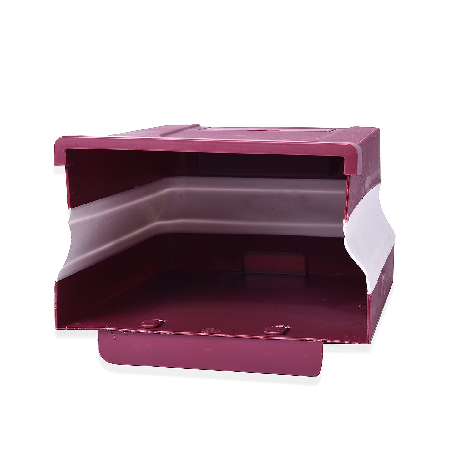 10L Foldable Hanging Waste Bin in Burgundy and White (Size 26x20x14cm)